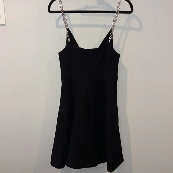 Jonathan Simkhai Ellis Crystal Strap Cut Out Mini Dress Size 4 Black/Silver - Picture 10 of 16